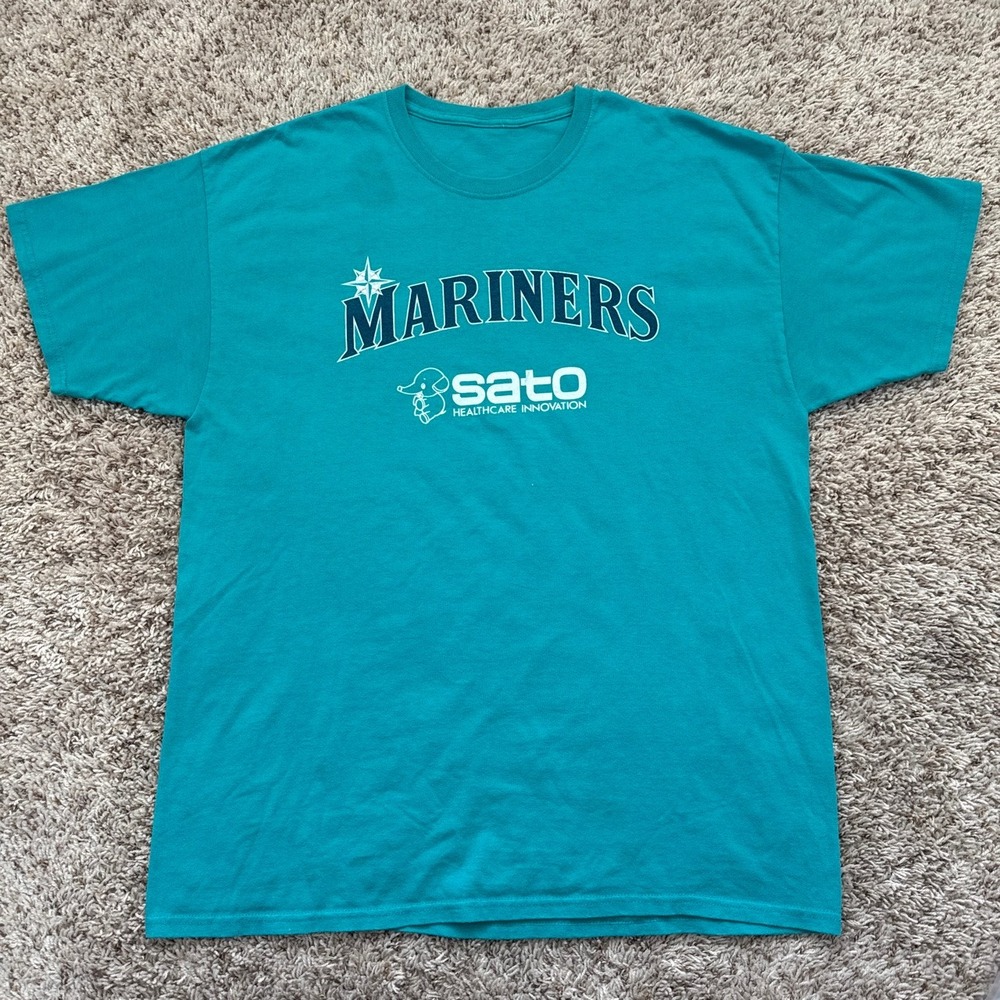 Seattle Mariners Sato Healthcare Innovation Graphic T-Shirt Teal Mens Large
